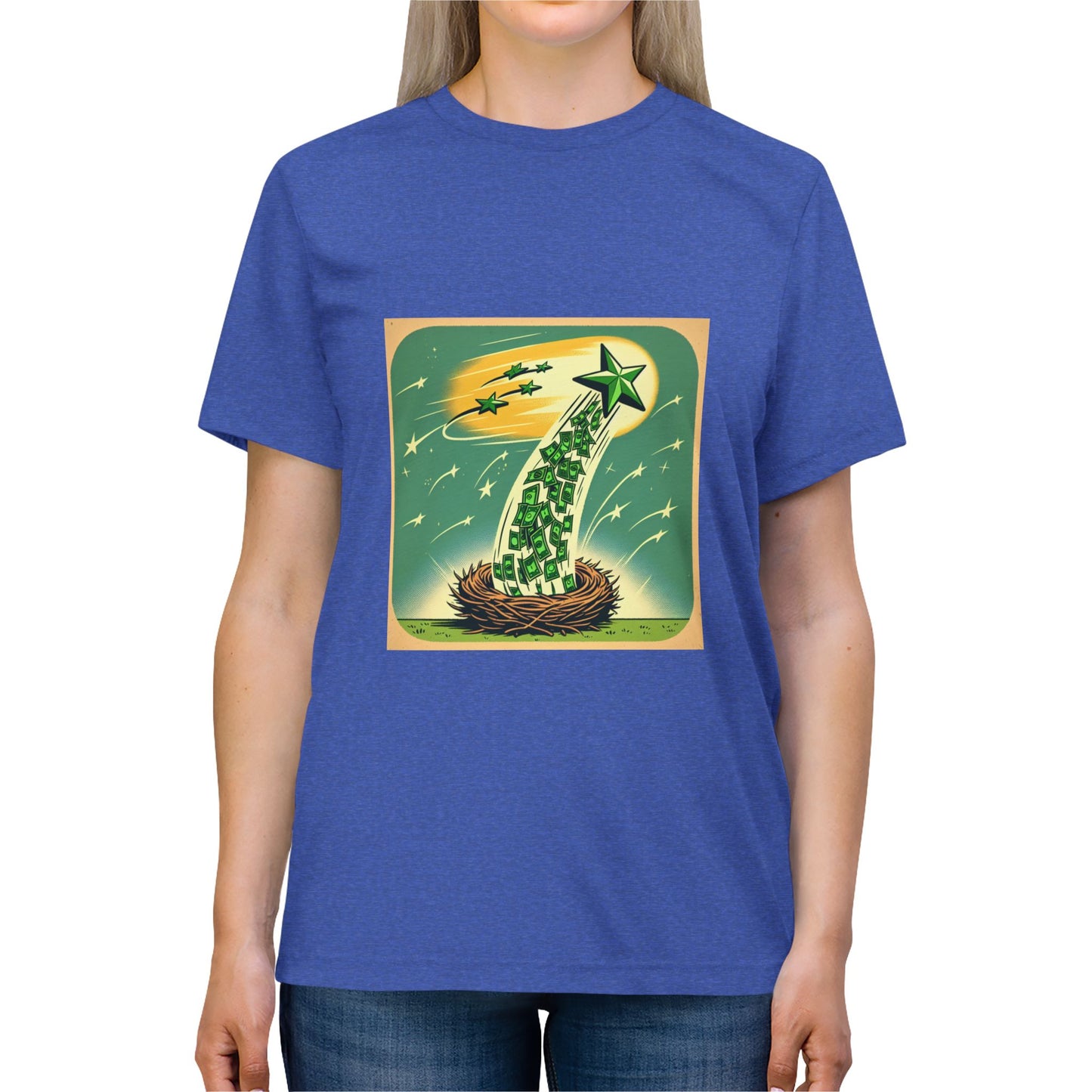 Vintage Starry Sky Unisex Triblend Tee, Casual T-Shirt, Unisex Graphic Tee, Unique Gift, Eco-Friendly Fashion