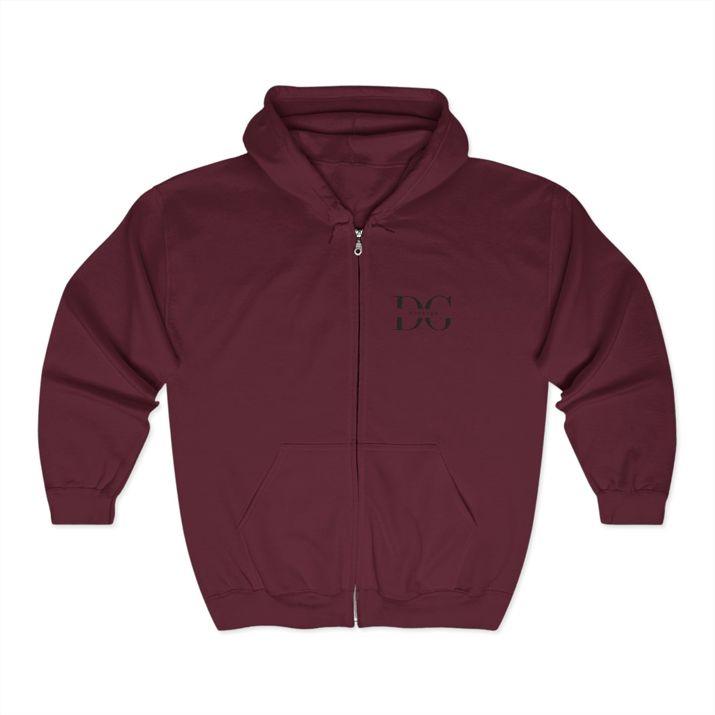 Cozy Unisex Full Zip Hoodie -Embroidered, Perfect for Everyday Wear, Gifts, Casual Style, Gym, Lounge, and Layering