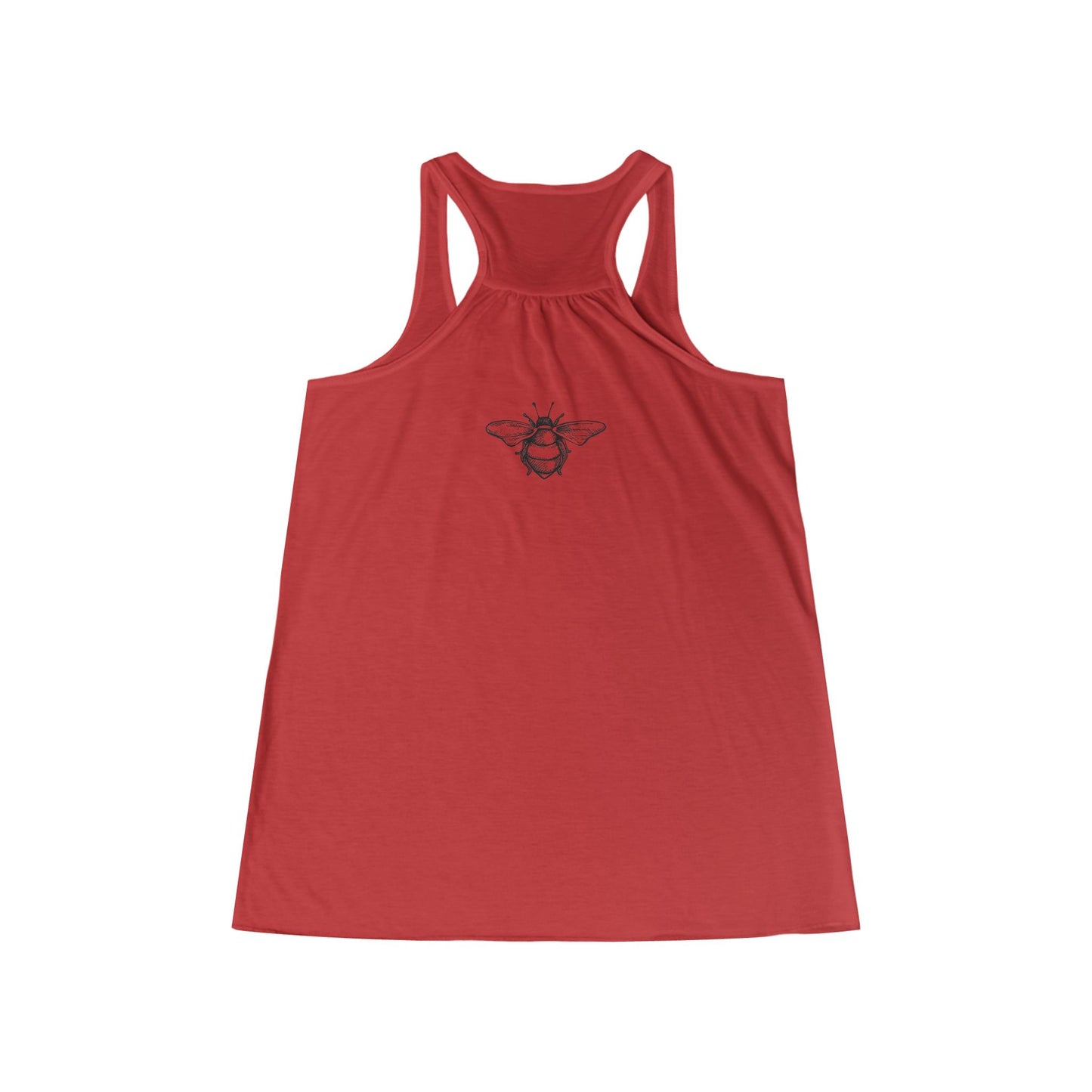 Chic Women's Flowy Tank Top with Bee and Skull Design, Casual Summer Wear, Workout Top, Graphic Tee, Gift for Her, Festival Essential