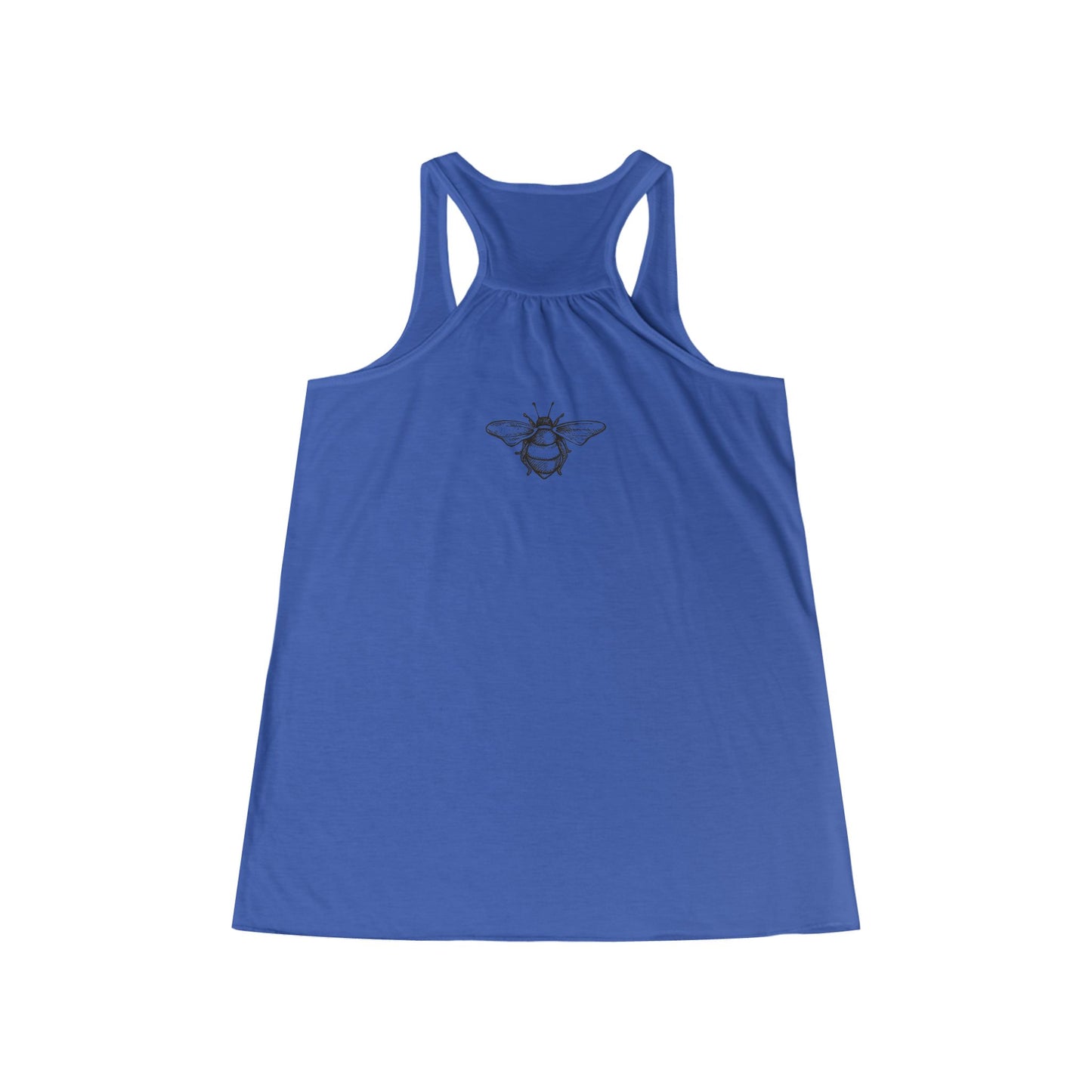 Chic Women's Flowy Tank Top with Bee and Skull Design, Casual Summer Wear, Workout Top, Graphic Tee, Gift for Her, Festival Essential