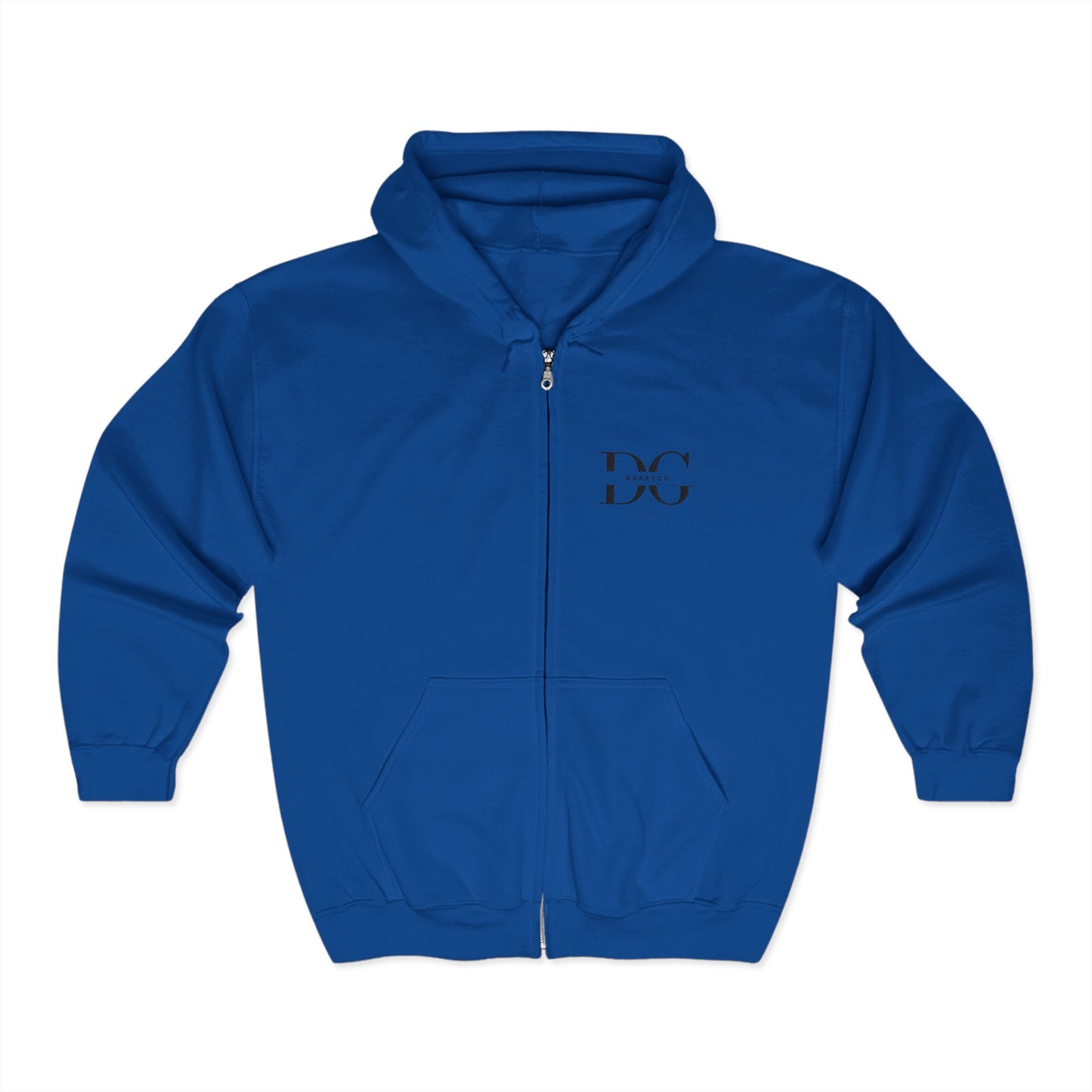 Cozy Unisex Full Zip Hoodie -Embroidered, Perfect for Everyday Wear, Gifts, Casual Style, Gym, Lounge, and Layering