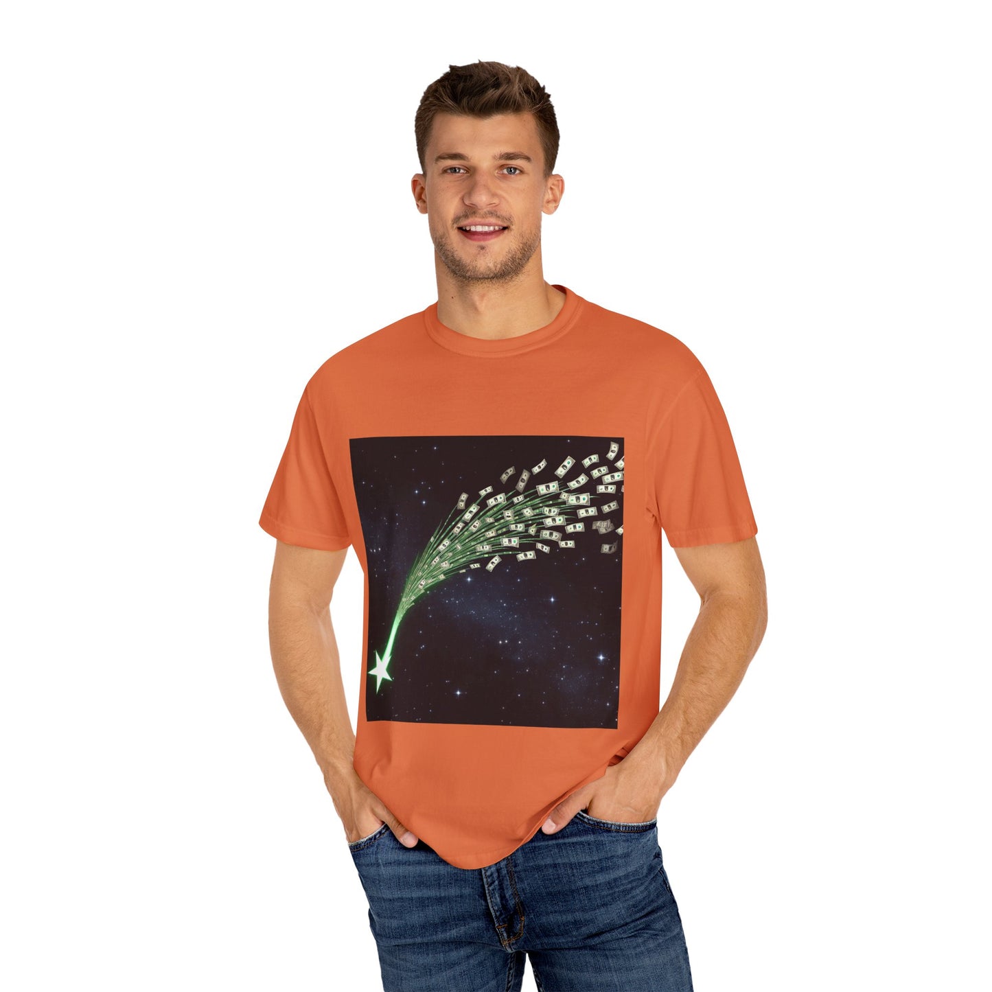 Celestial Wishes Unisex Garment-Dyed T-shirt - Cosmic Star Design, Chill Vibes, Perfect for Gifting, Astrology Lovers, Casual Wear