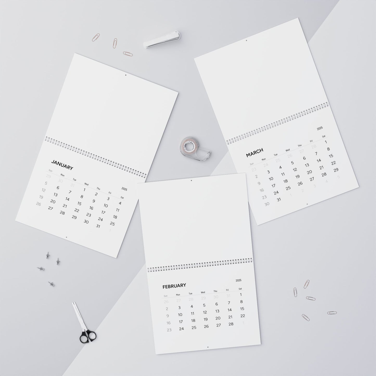 Minimalist 2025 Wall Calendar, Yearly Planner, Home Organization Tool, Gift for Students, Modern Decor, Office Supplies