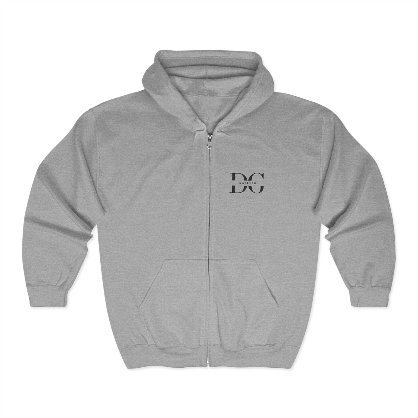 Cozy Unisex Full Zip Hoodie -Embroidered, Perfect for Everyday Wear, Gifts, Casual Style, Gym, Lounge, and Layering