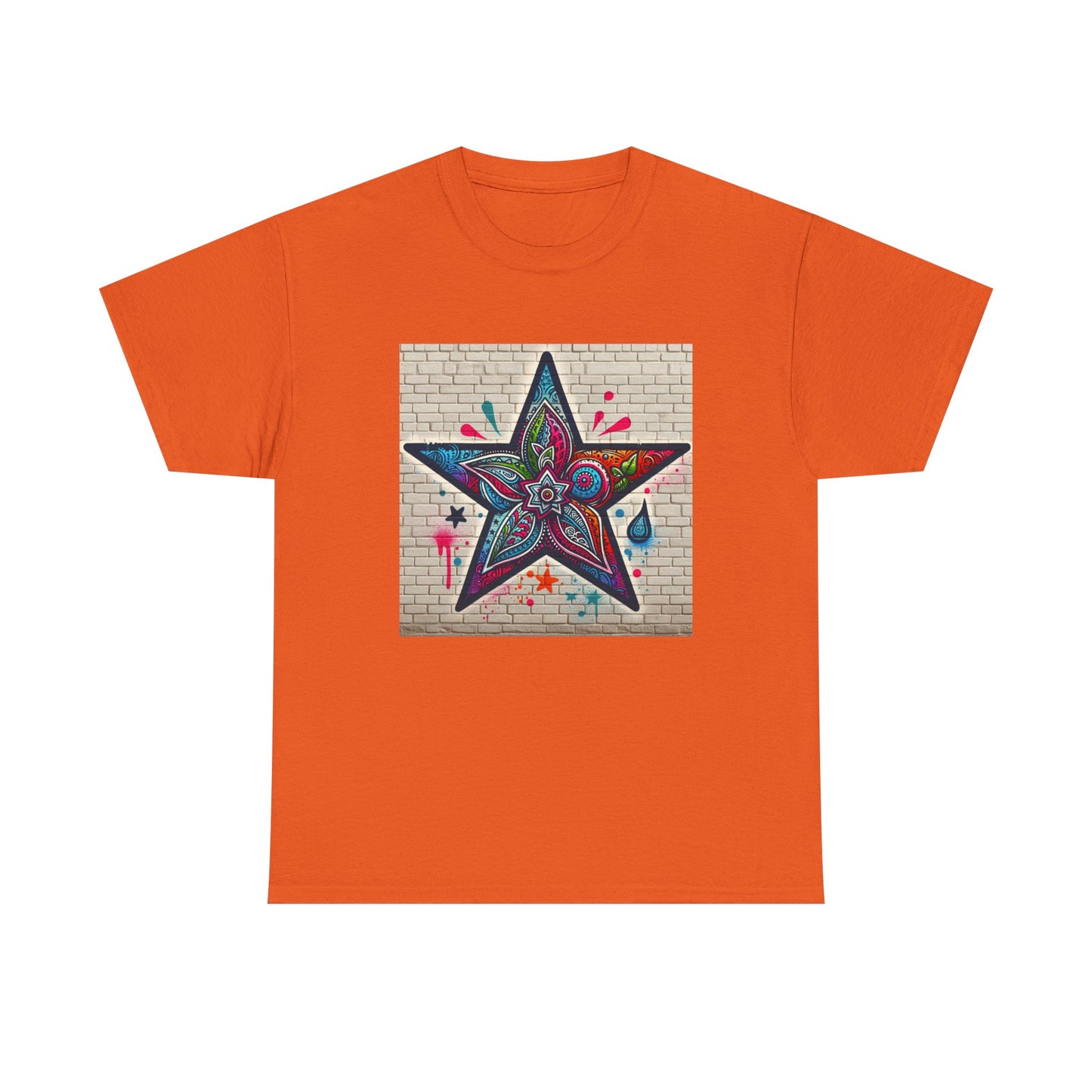 Starry Unisex Heavy Cotton Tee, Trendy Graphic Tee, Fun Casual Wear, Unique Gifts, Streetwear, Gender Neutral, Colorful Style