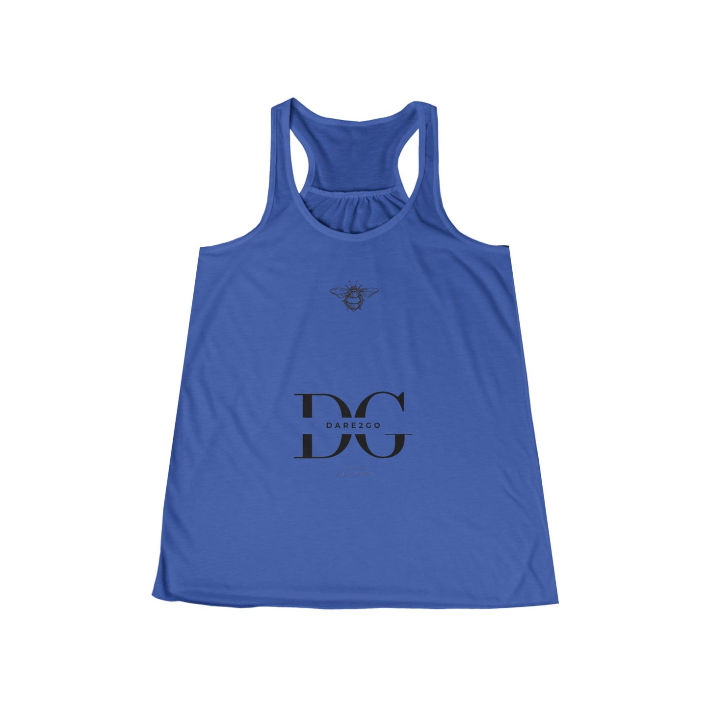 Chic Women's Flowy Tank Top with Bee and Skull Design, Casual Summer Wear, Workout Top, Graphic Tee, Gift for Her, Festival Essential