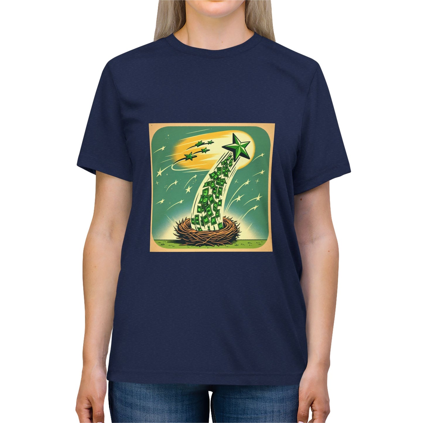 Vintage Starry Sky Unisex Triblend Tee, Casual T-Shirt, Unisex Graphic Tee, Unique Gift, Eco-Friendly Fashion