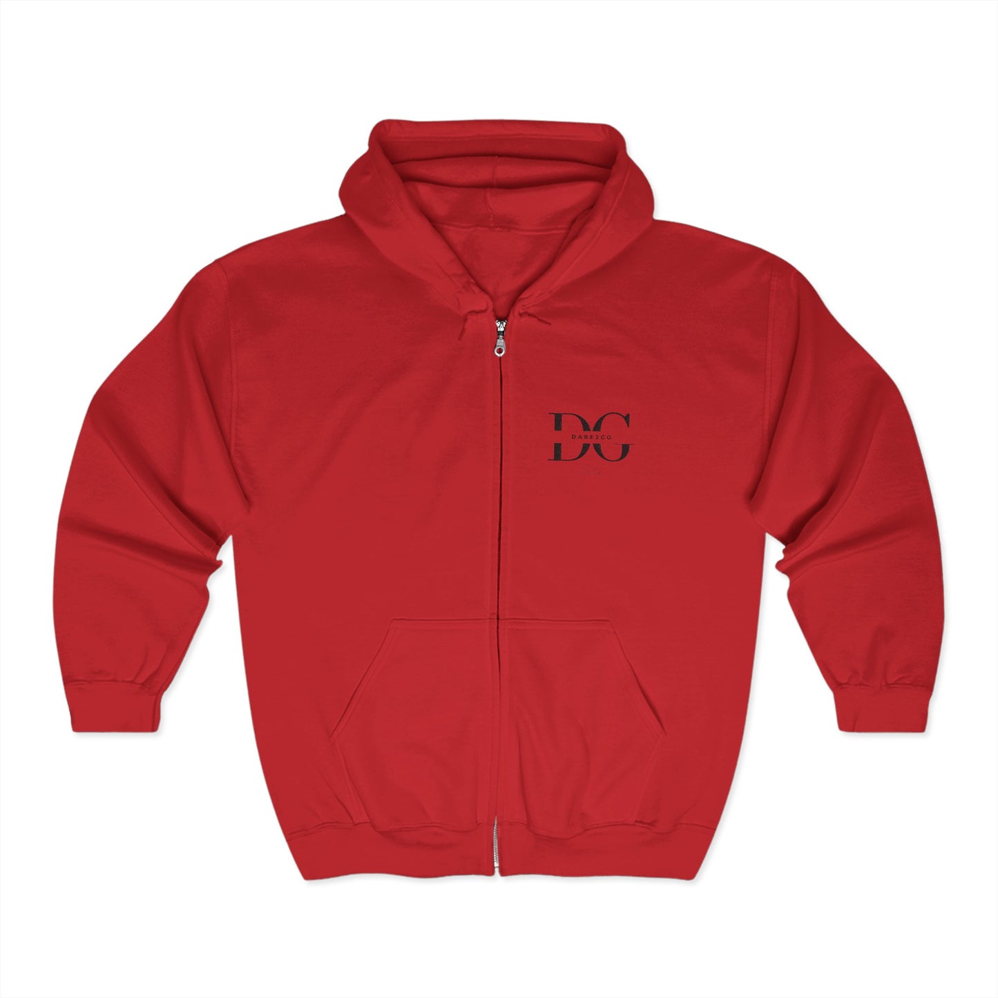 Cozy Unisex Full Zip Hoodie -Embroidered, Perfect for Everyday Wear, Gifts, Casual Style, Gym, Lounge, and Layering