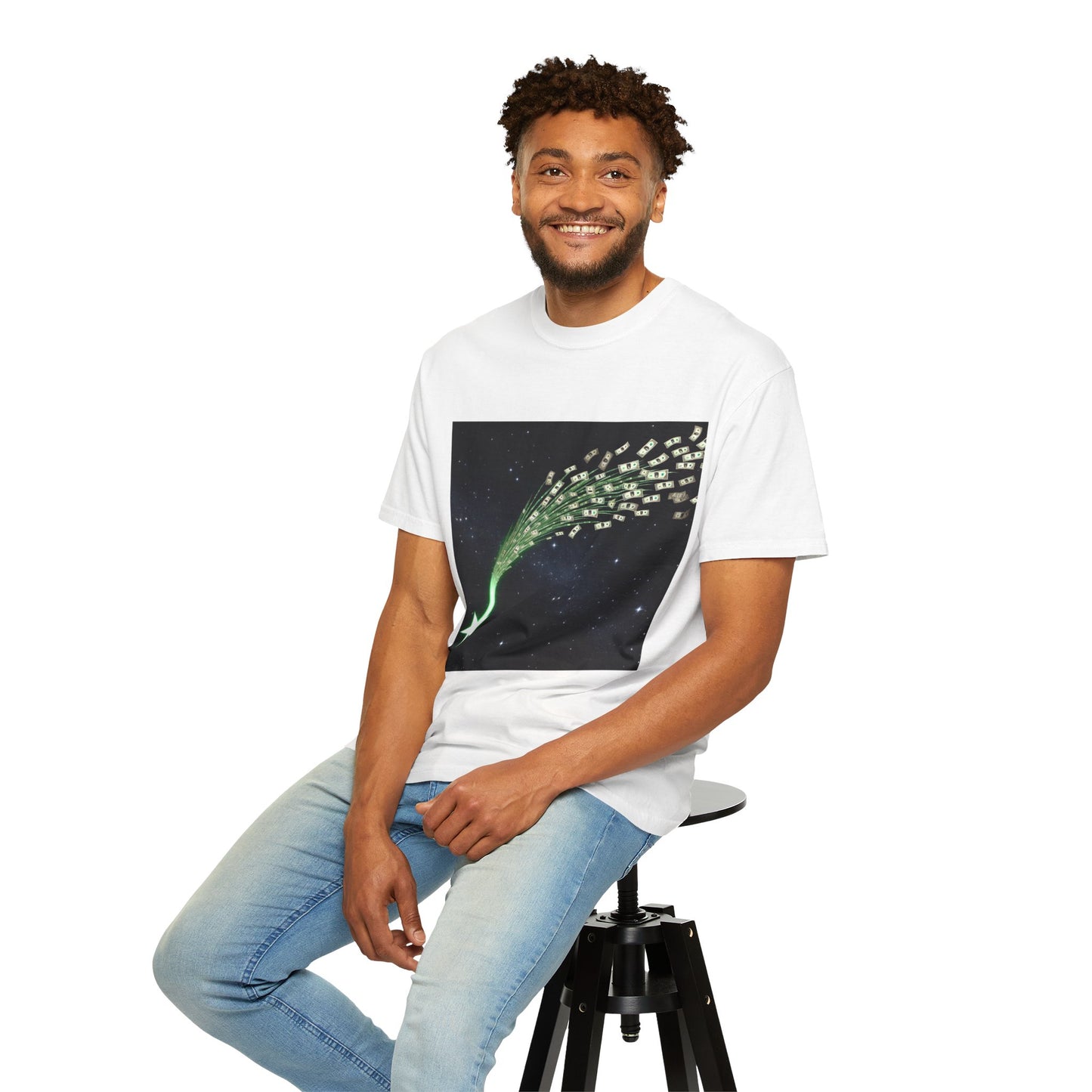 Celestial Wishes Unisex Garment-Dyed T-shirt - Cosmic Star Design, Chill Vibes, Perfect for Gifting, Astrology Lovers, Casual Wear
