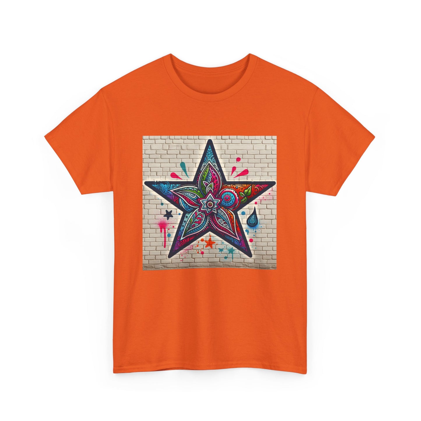 Starry Unisex Heavy Cotton Tee, Trendy Graphic Tee, Fun Casual Wear, Unique Gifts, Streetwear, Gender Neutral, Colorful Style