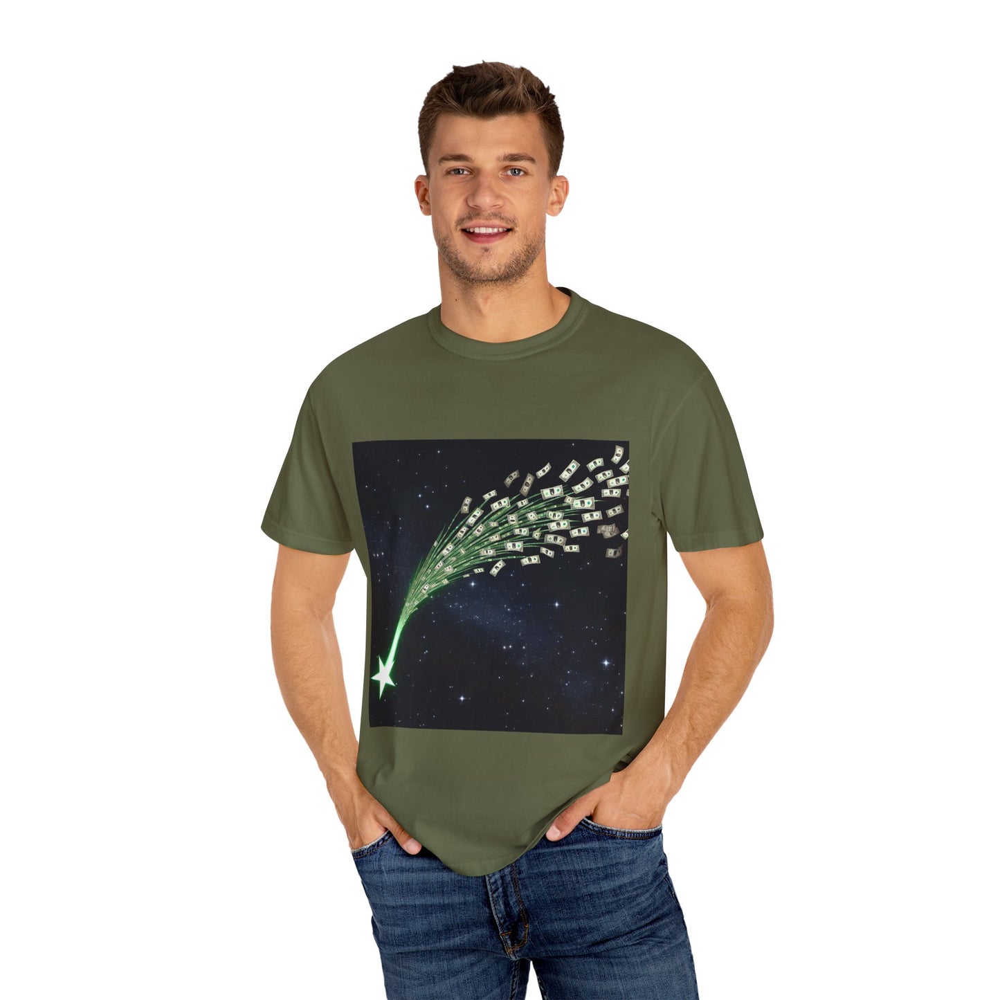 Celestial Wishes Unisex Garment-Dyed T-shirt - Cosmic Star Design, Chill Vibes, Perfect for Gifting, Astrology Lovers, Casual Wear