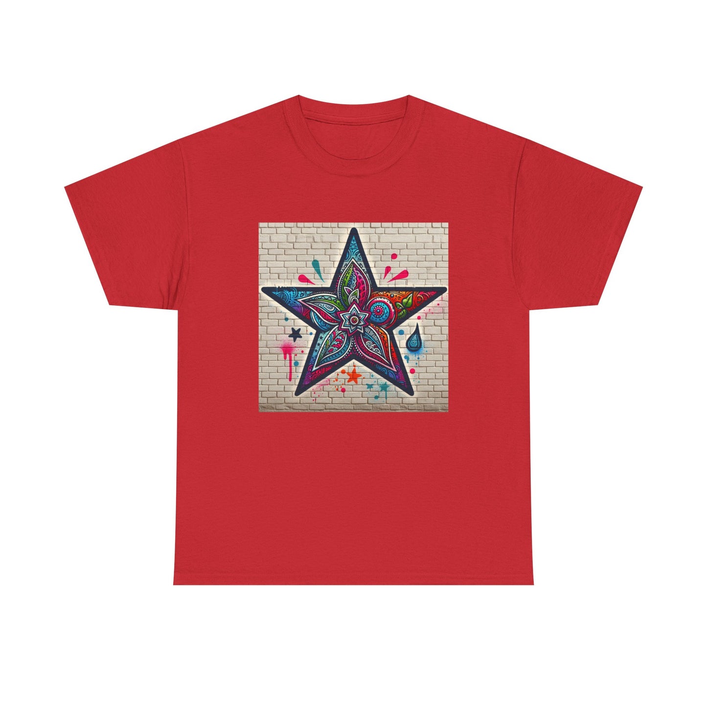 Starry Unisex Heavy Cotton Tee, Trendy Graphic Tee, Fun Casual Wear, Unique Gifts, Streetwear, Gender Neutral, Colorful Style
