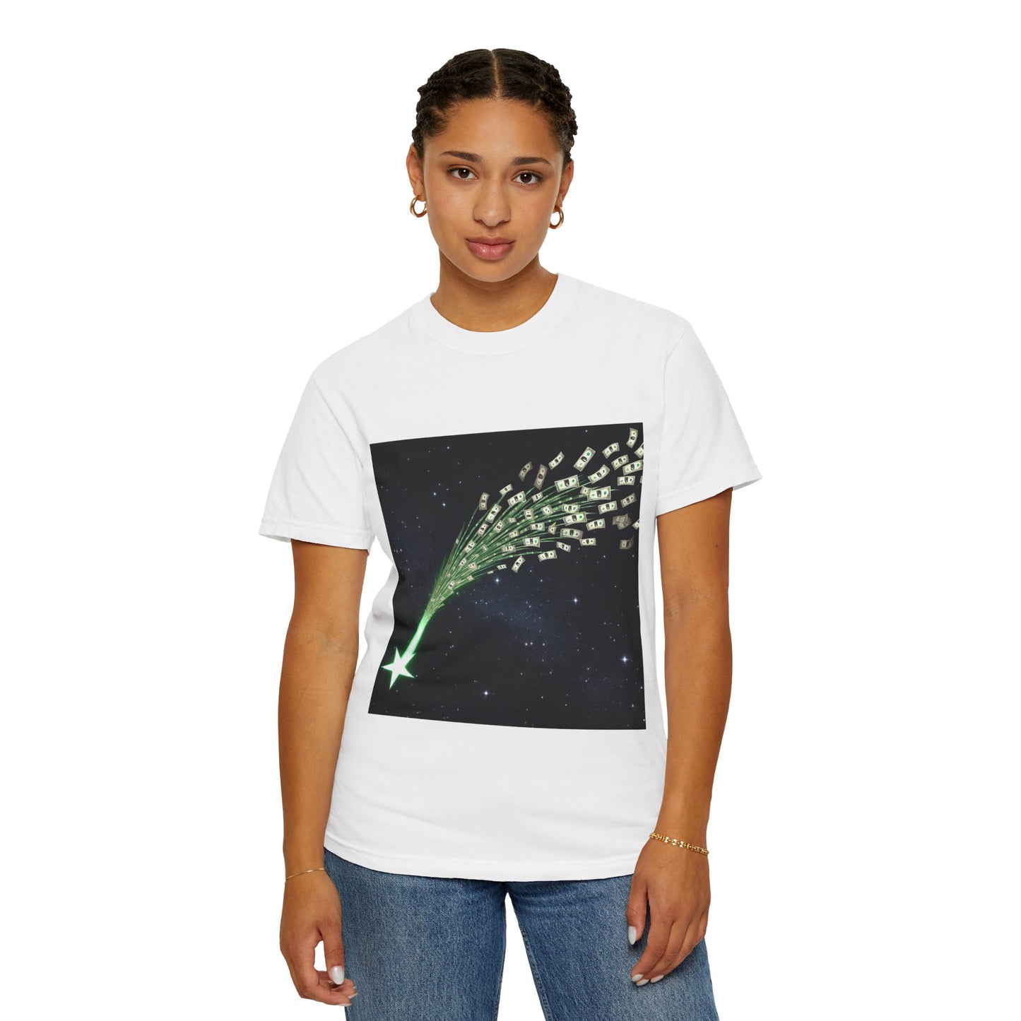 Celestial Wishes Unisex Garment-Dyed T-shirt - Cosmic Star Design, Chill Vibes, Perfect for Gifting, Astrology Lovers, Casual Wear