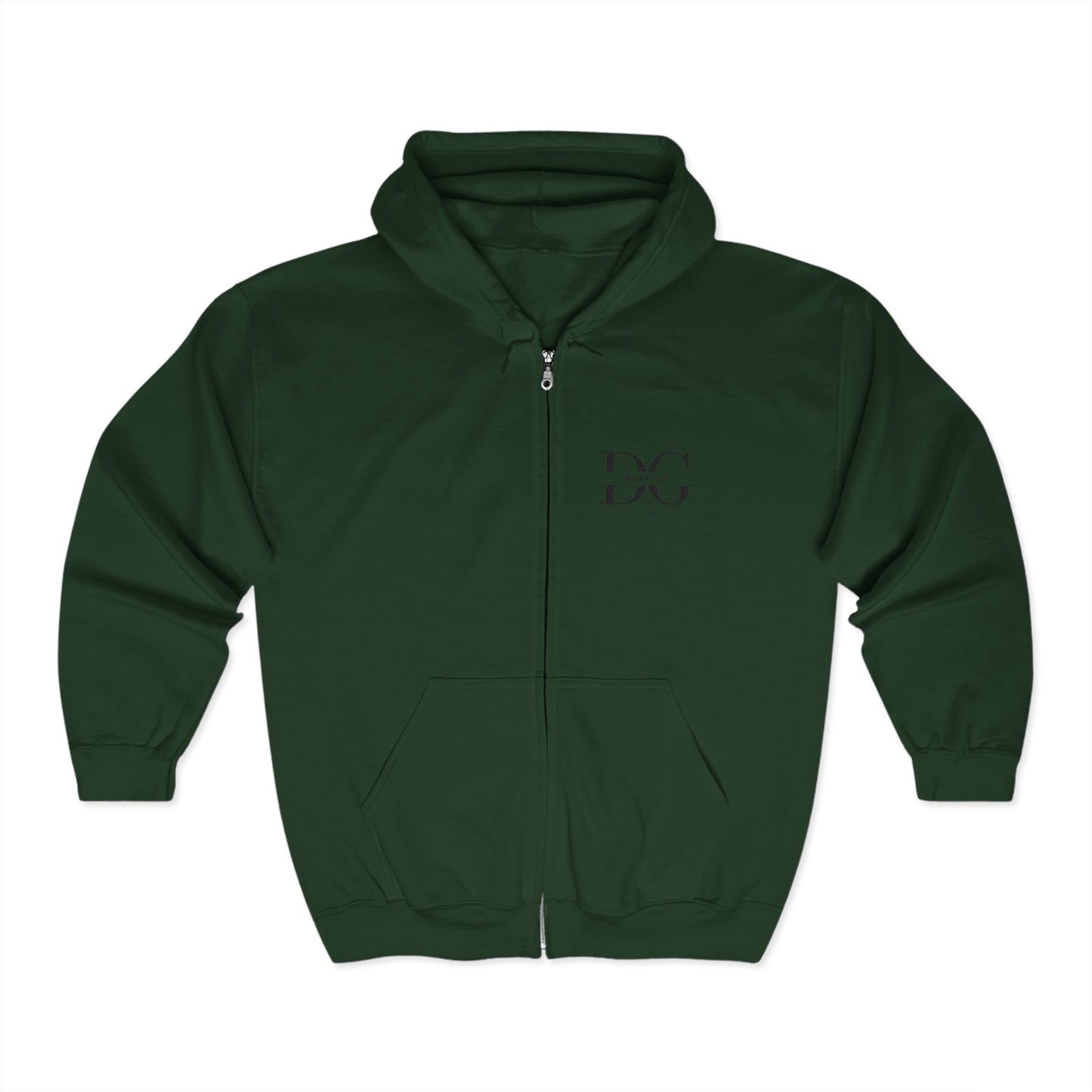 Cozy Unisex Full Zip Hoodie -Embroidered, Perfect for Everyday Wear, Gifts, Casual Style, Gym, Lounge, and Layering