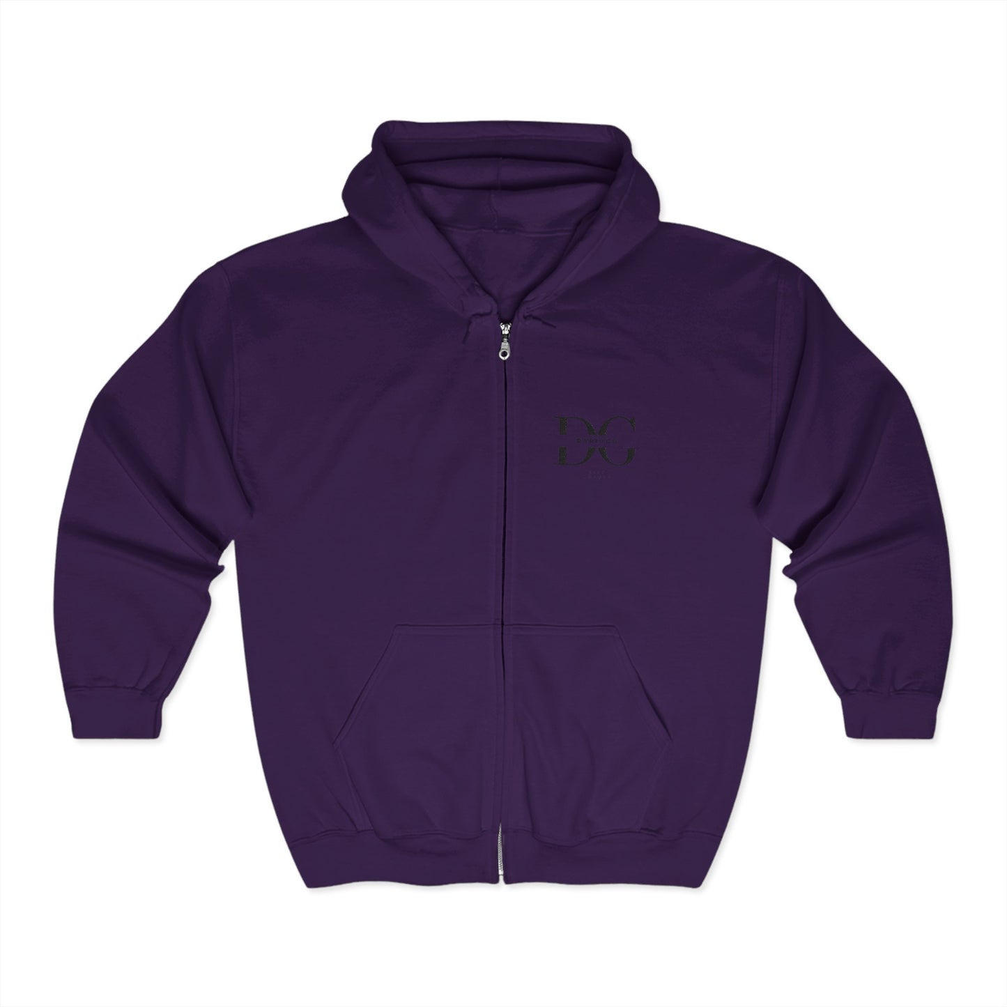 Cozy Unisex Full Zip Hoodie -Embroidered, Perfect for Everyday Wear, Gifts, Casual Style, Gym, Lounge, and Layering