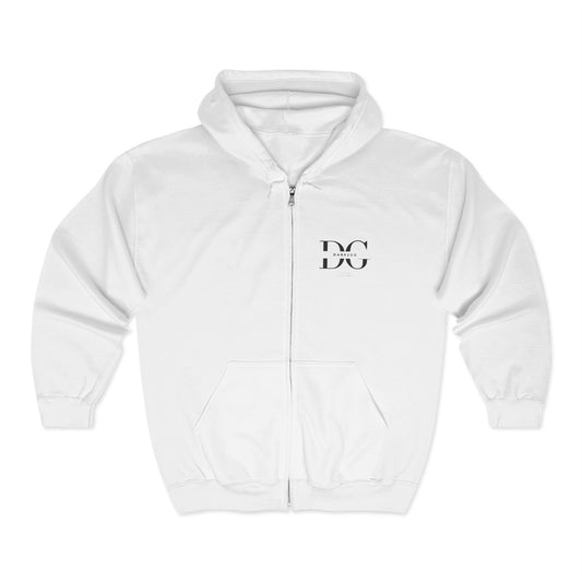Cozy Unisex Full Zip Hoodie -Embroidered, Perfect for Everyday Wear, Gifts, Casual Style, Gym, Lounge, and Layering