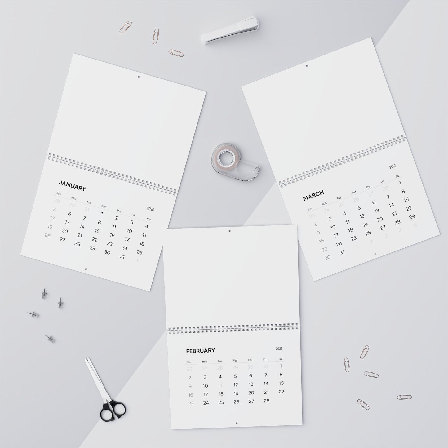 Minimalist 2025 Wall Calendar, Yearly Planner, Home Organization Tool, Gift for Students, Modern Decor, Office Supplies